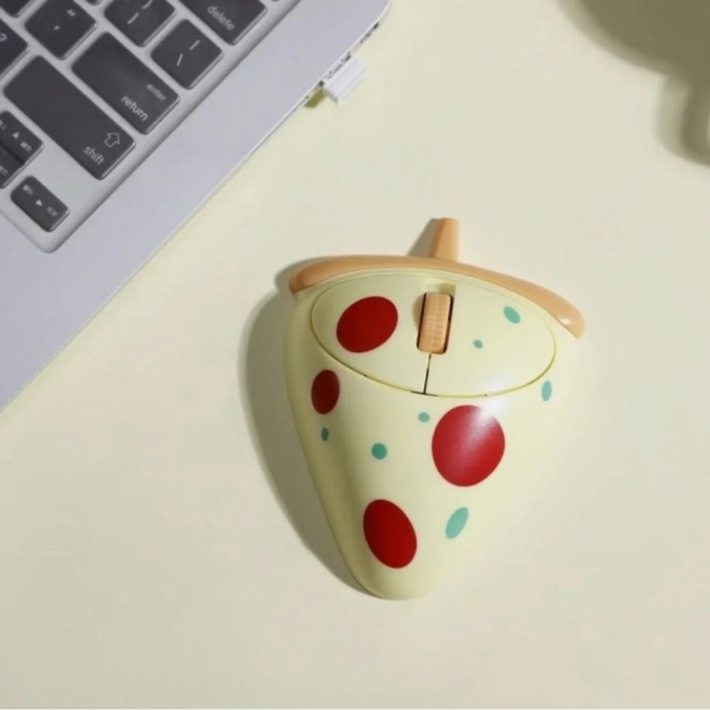 NEW Vivitar 'Pizza Slice Shaped' Novelty Computer Mouse Yellow Wireless Set of 2